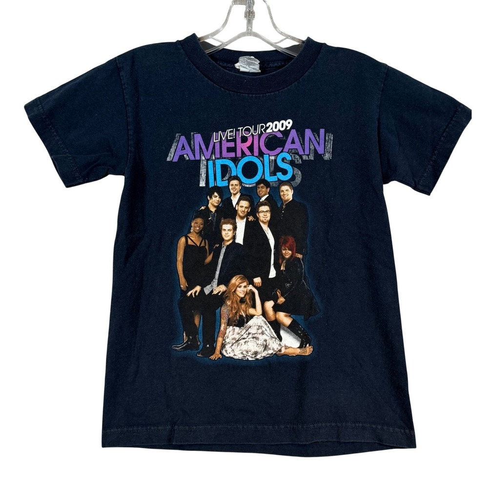 American Idols Live Tour 2009 Graphic T-Shirt Kids Youth Medium Y2K Adam Lambert